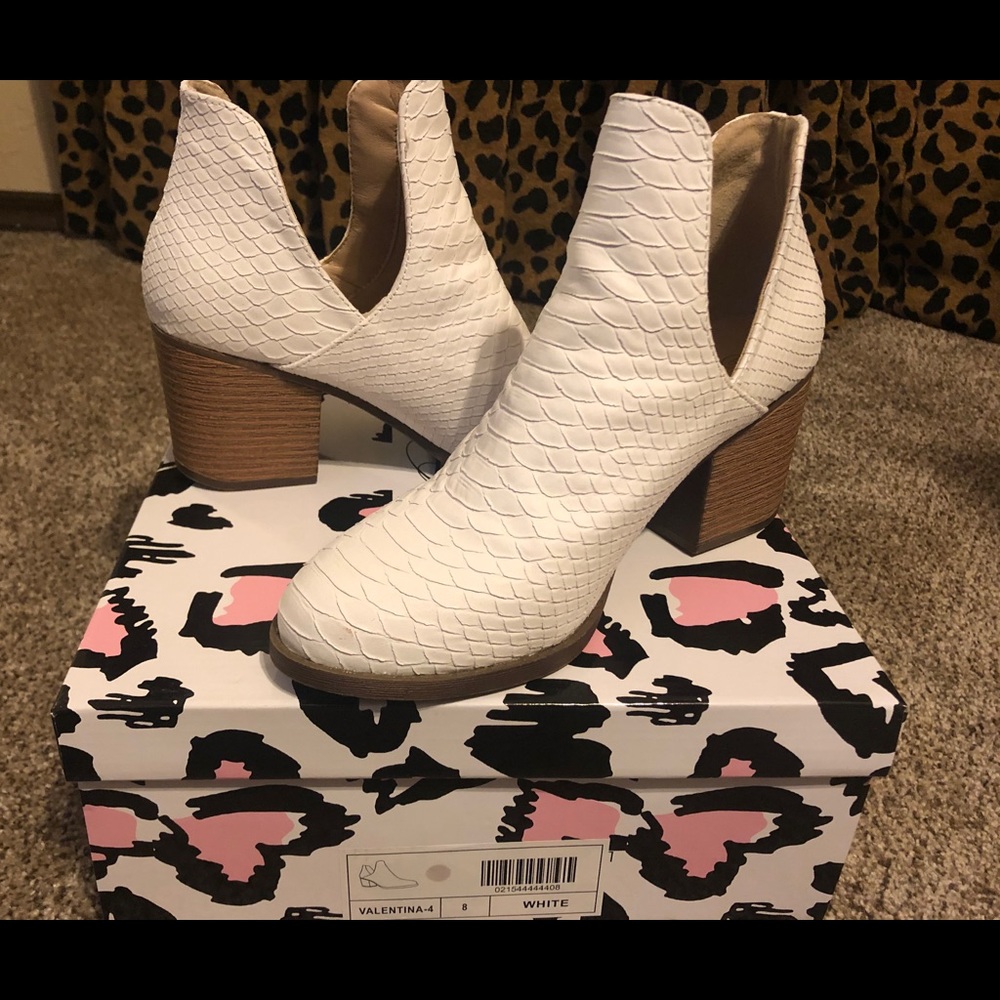 White Snake print booties